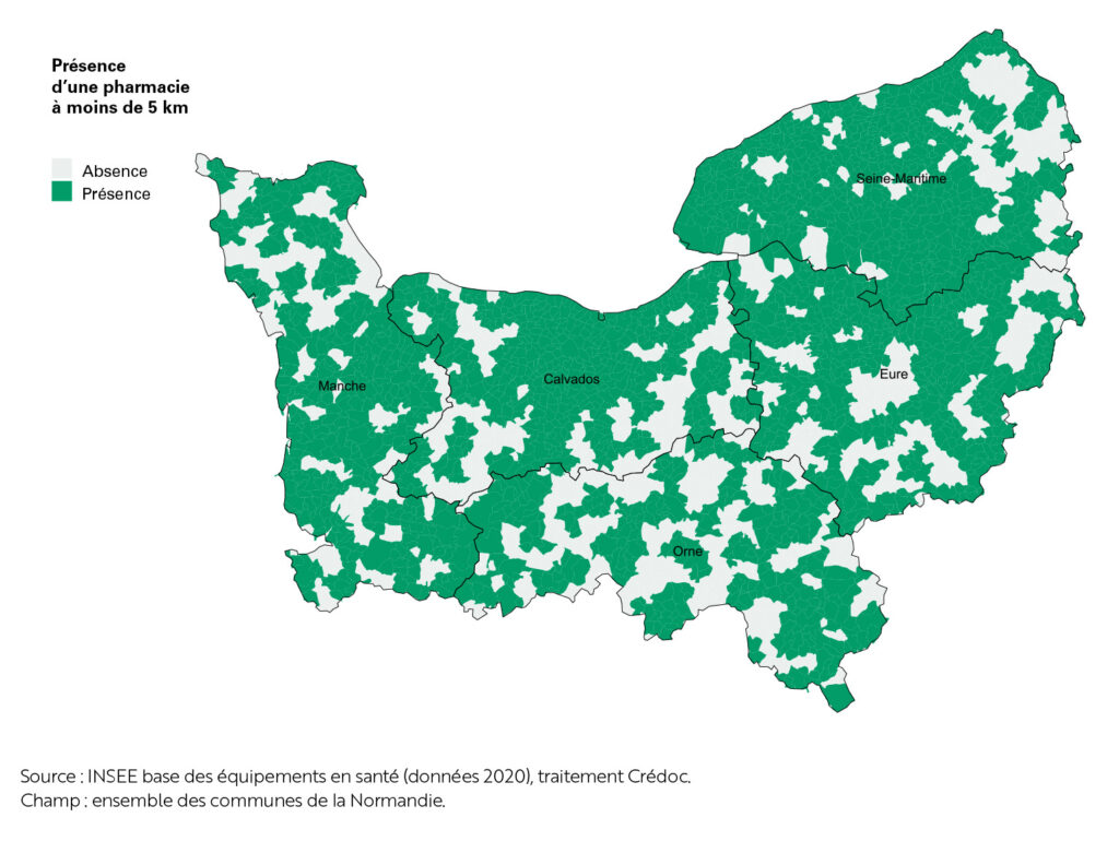 Carte démographie pharmaceutique Normandie URPS pharmaciens Normandie