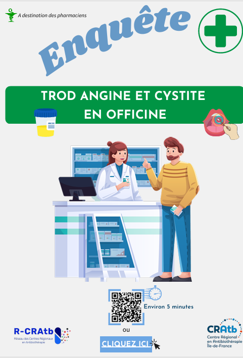 Enquête nationale TROD cystite et angine à l'officine